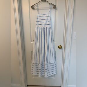 Blue and White Striped Dress